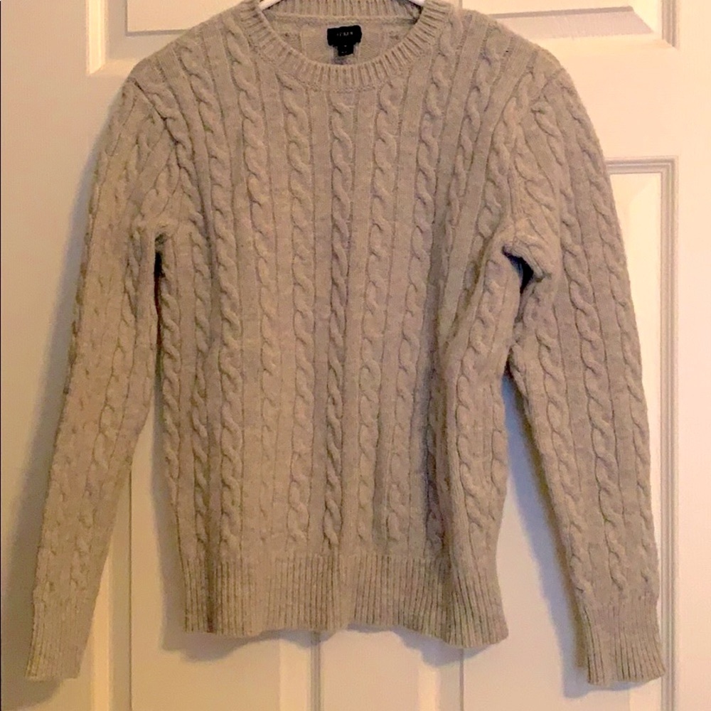 J.Crew gray cable knit wool sweater size small